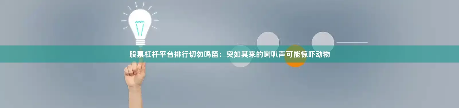 股票杠杆平台排行切勿鸣笛：突如其来的喇叭声可能惊吓动物